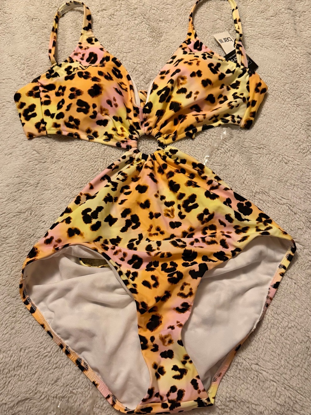 Leopard Print Cutout One-Piece Swimsuit